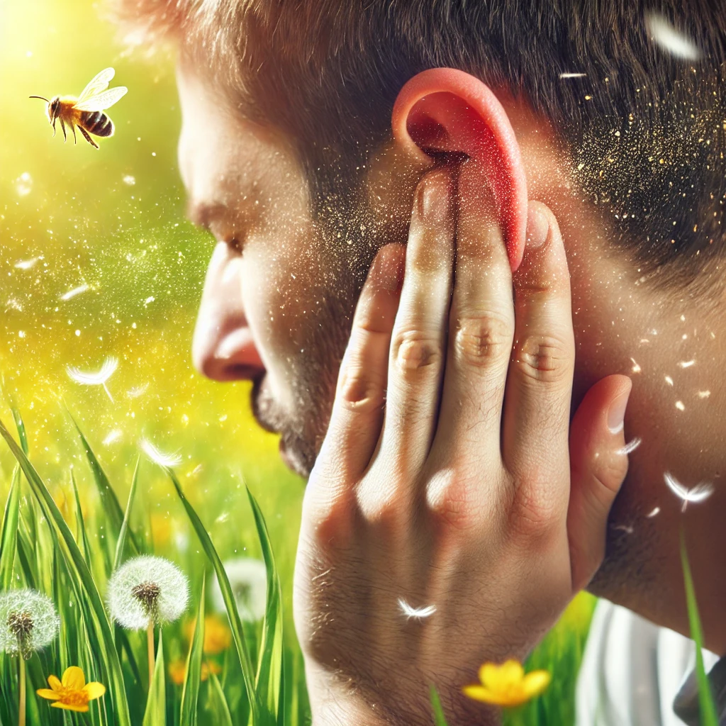 can outdoor grass pollen cause ears to be plugged in
