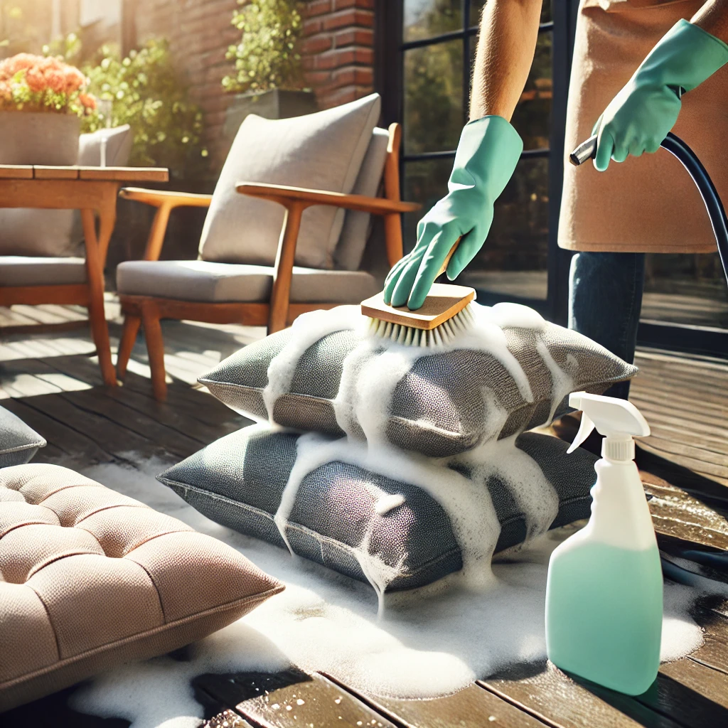 how do you clean outdoor cushions