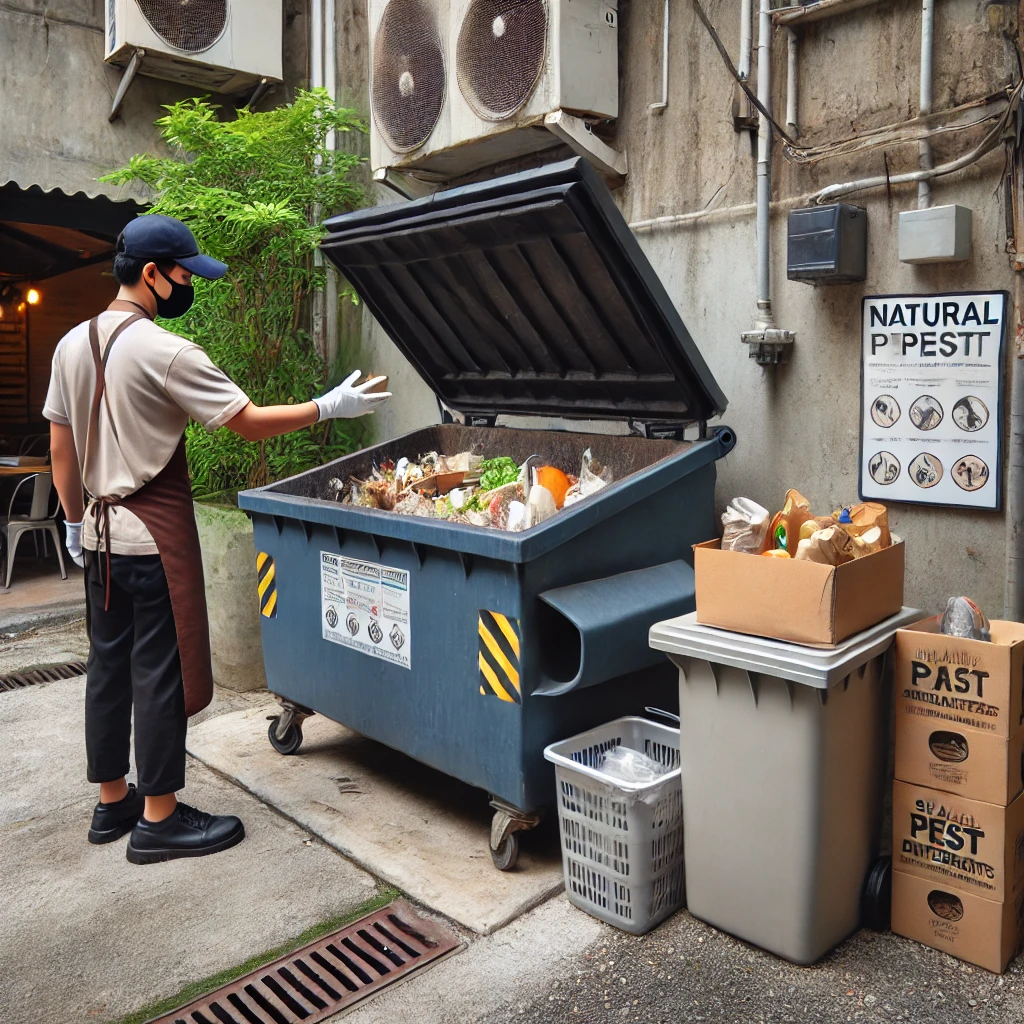 how should food workers deter pests from outdoor dumpsters