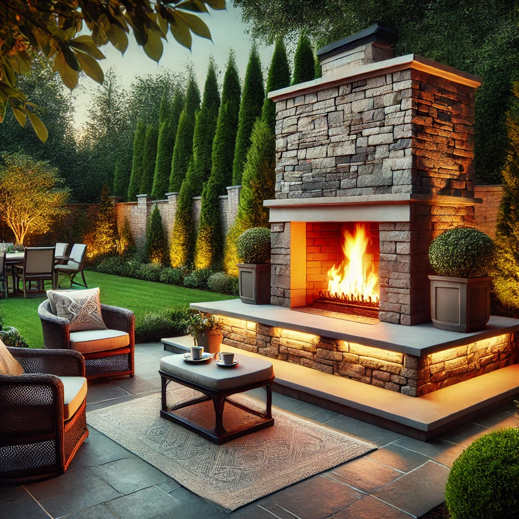 how to build outdoor fireplace