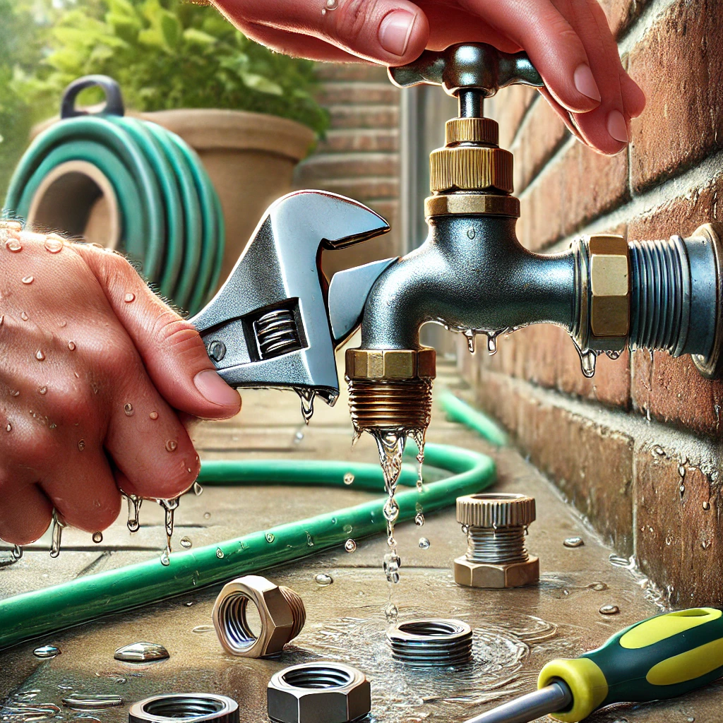how to fix leaking outdoor faucet