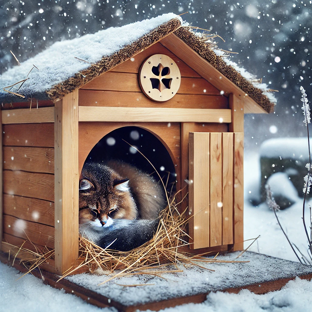 how to keep outdoor cats warm in winter