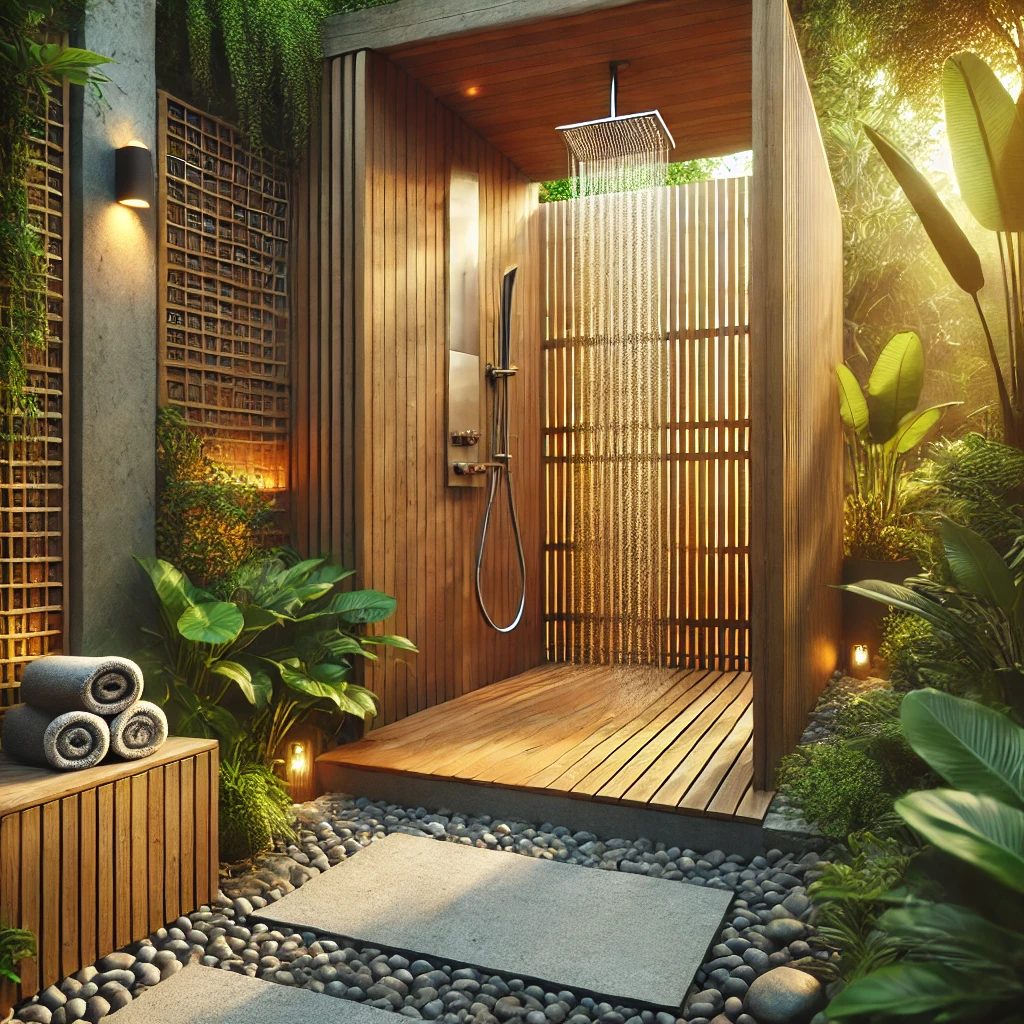 how to make an outdoor shower