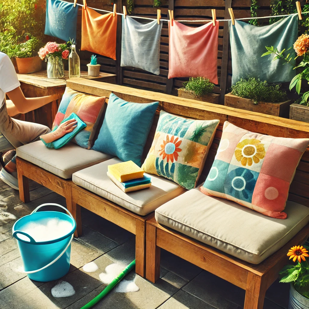 how to wash outdoor cushions