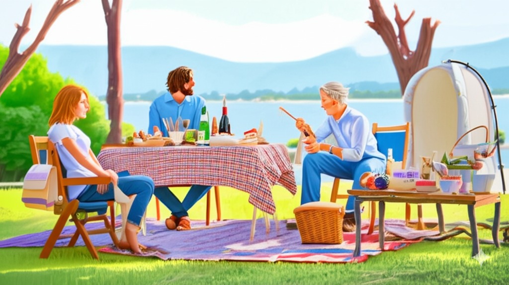 a prepared meal outdoors